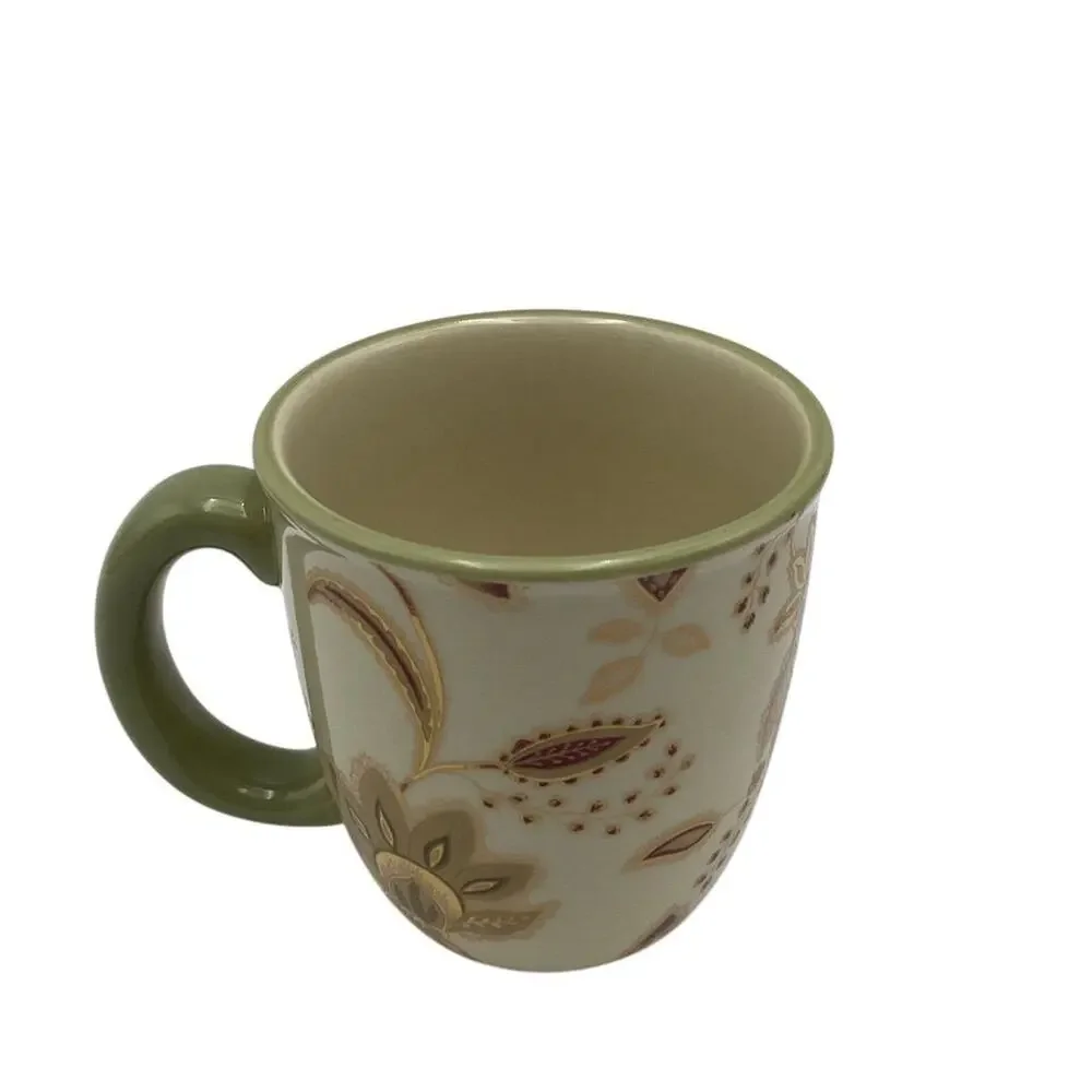 Jaclyn Smith Traditions Floral Ivory Ceramic‎ Mug Multicolor
